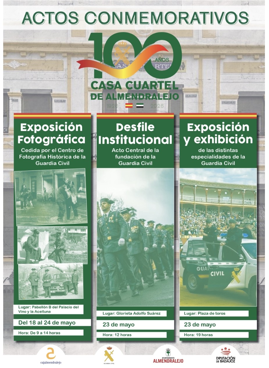 Cartel actos conmemorativos centenario Cuartel Almendralejo Cartel actos conmemorativos centenario Cuartel Almendralejo
