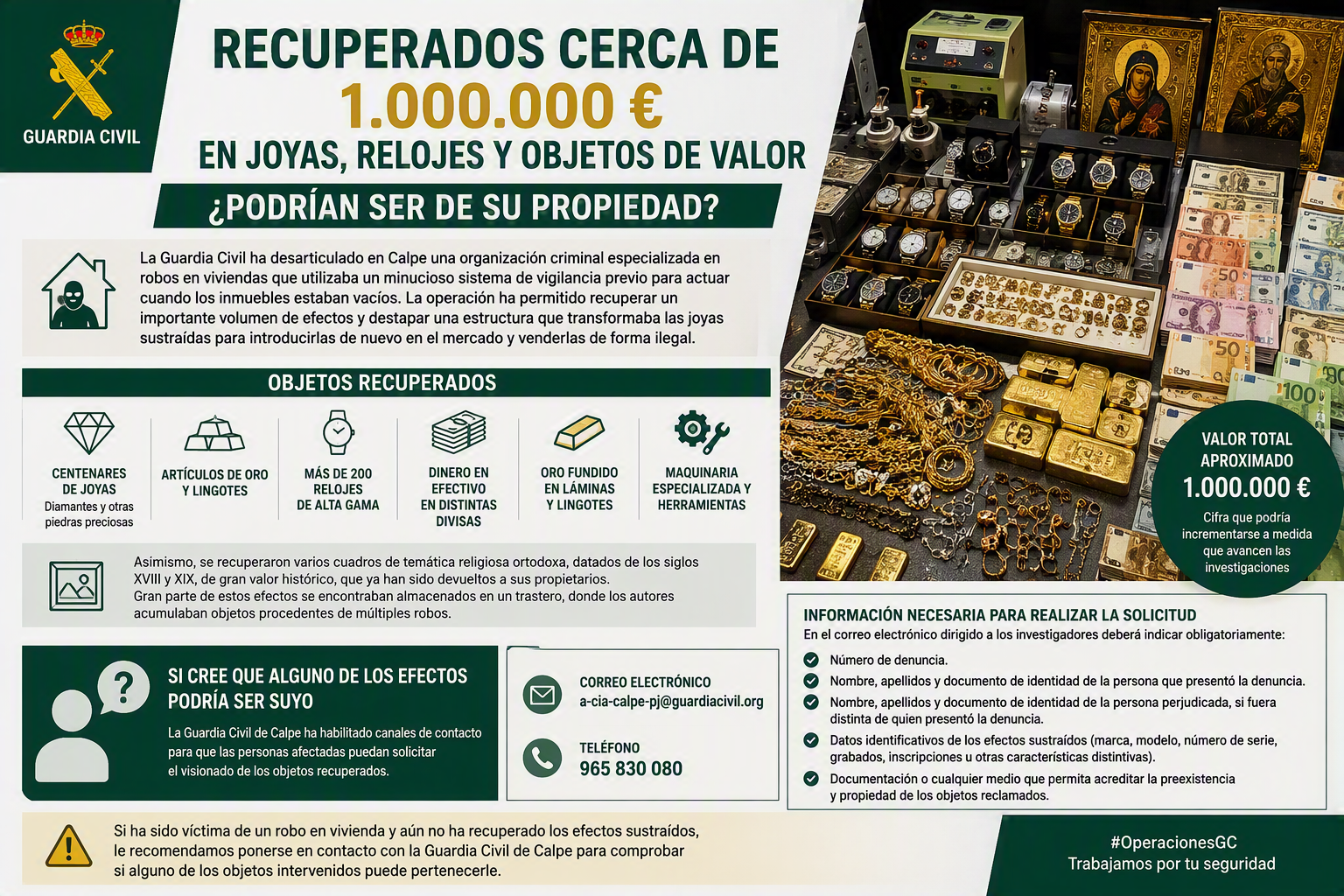 Efectos recuperados en Alicante Efectos recuperados en Alicante