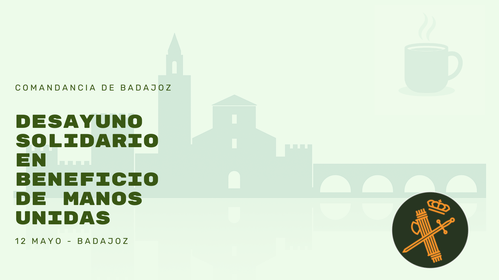 Desayuno solidario en beneficio de Manos Unidas en la Comandancia de Badajoz