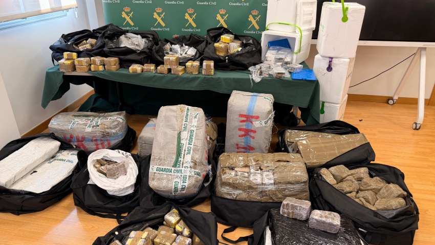 Intervenidos 478 kilos de hachís ocultos en un camión en la AP-15 en Navarra