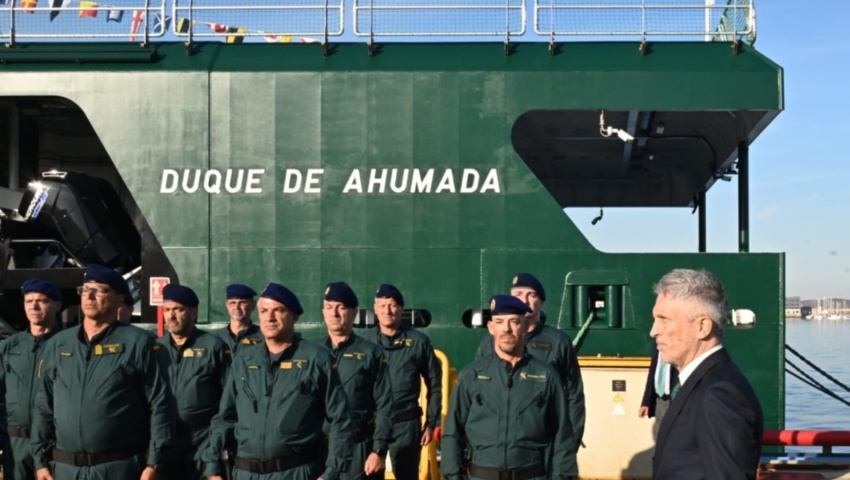 Grande-Marlaska: “El nuevo buque ‘Duque de Ahumada’ es un ejemplo de cooperación europea para fortalecer nuestras fronteras”