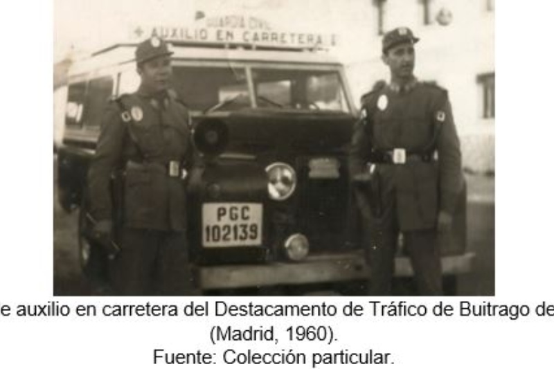 Equipo de auxilio en carretera del Destacamento de Tráfico de Buitrago de Lozoya (Madrid, 1960). Fuente: Colección particular.