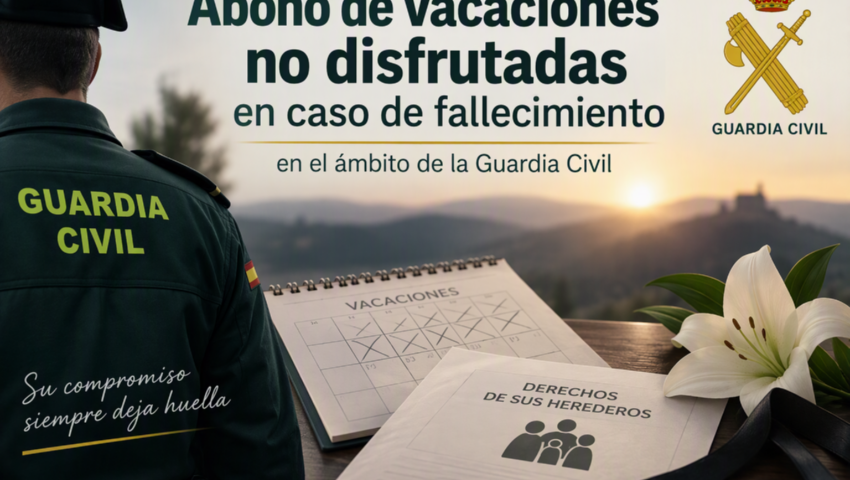 Abono de vacaciones no disfrutadas en caso de fallecimiento, en el ámbito de la Guardia Civil