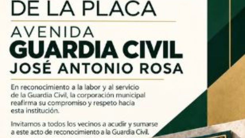 Descubrimiento placa Avenida de la Guardia Civil - José Antonio Rosa