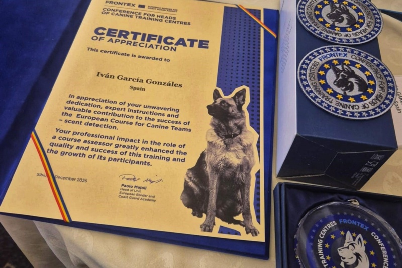 Certificado de Reconocimiento expedido por FRONTEX