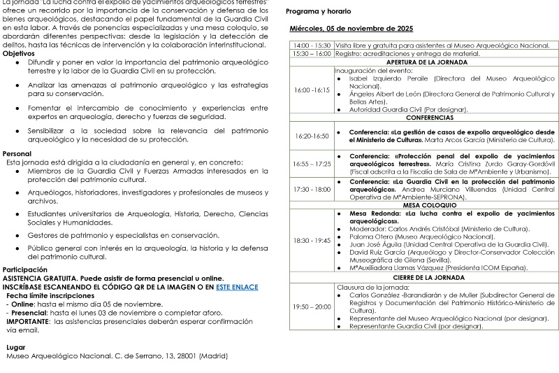 Díptico Jornada Protección Patrimonio Histórico