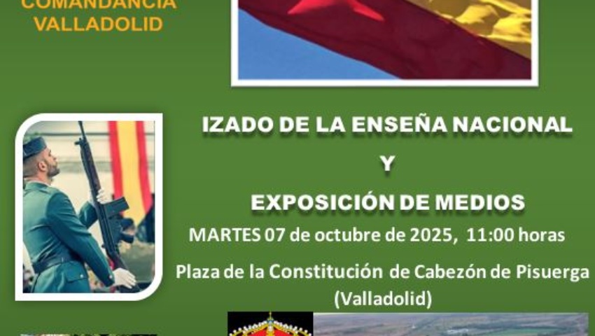 Izado de Bandera y exposición de medios