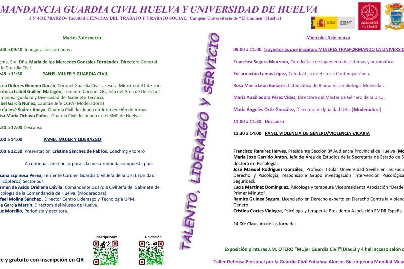 Programa de las Jornadas de igualdad. Talento, liderazgo y servicio. Programa de las Jornadas de igualdad. Talento, liderazgo y servicio.