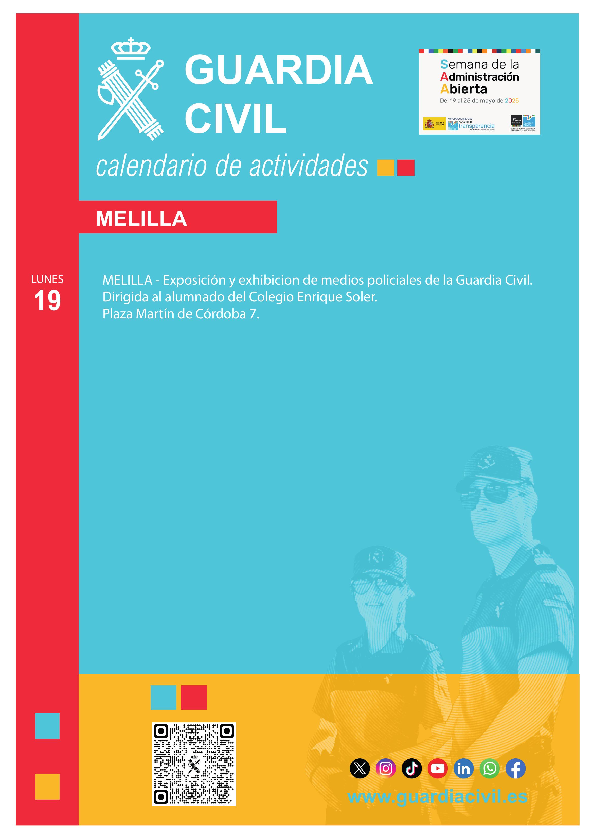 Cartel informativo de la Semana de la Administración Abierta 2025. Melilla.