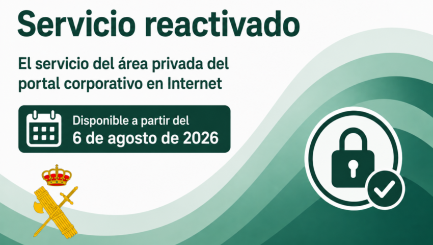 Restablecimiento del servicio en el área privada del portal corporativo en Internet