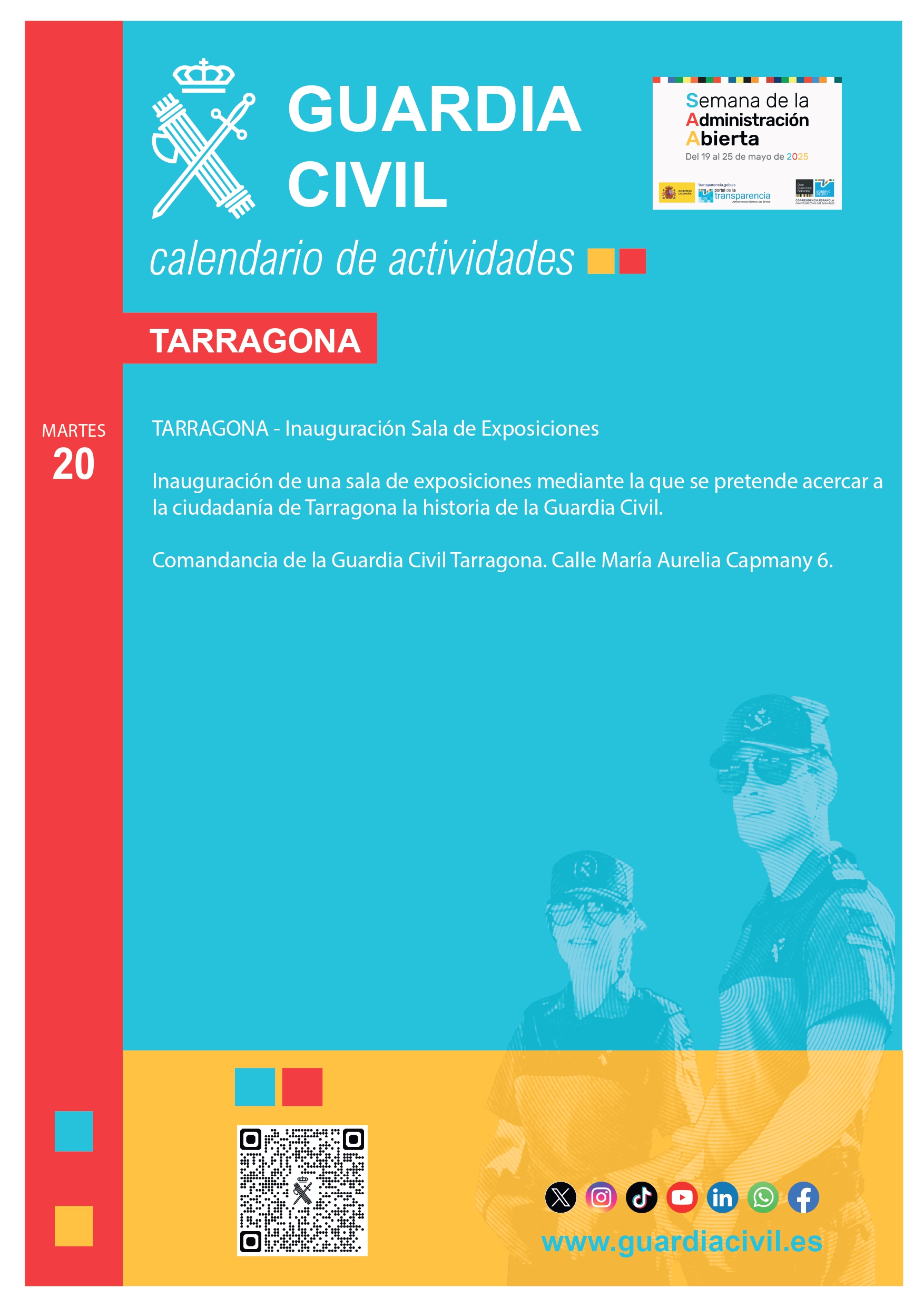 Cartel informativo de la Semana de la Administración Abierta 2025. Tarragona.