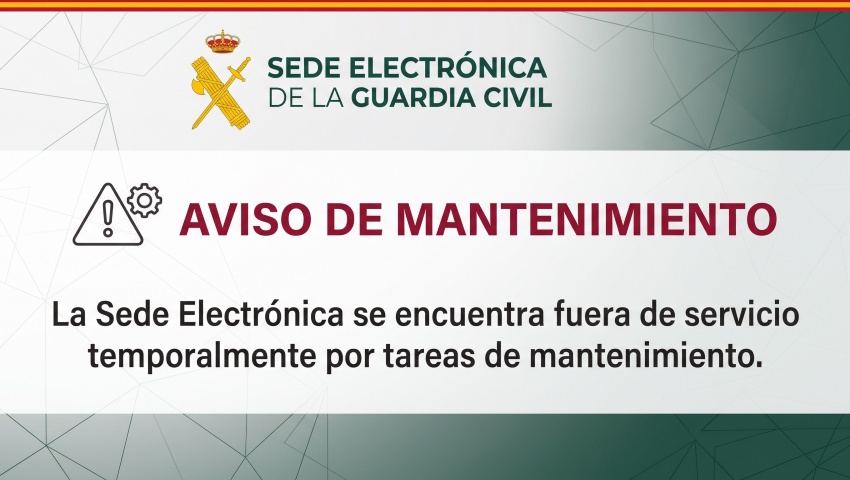 Suspendido temporalmente el servicio de la Sede Electrónica de la Guardia Civil