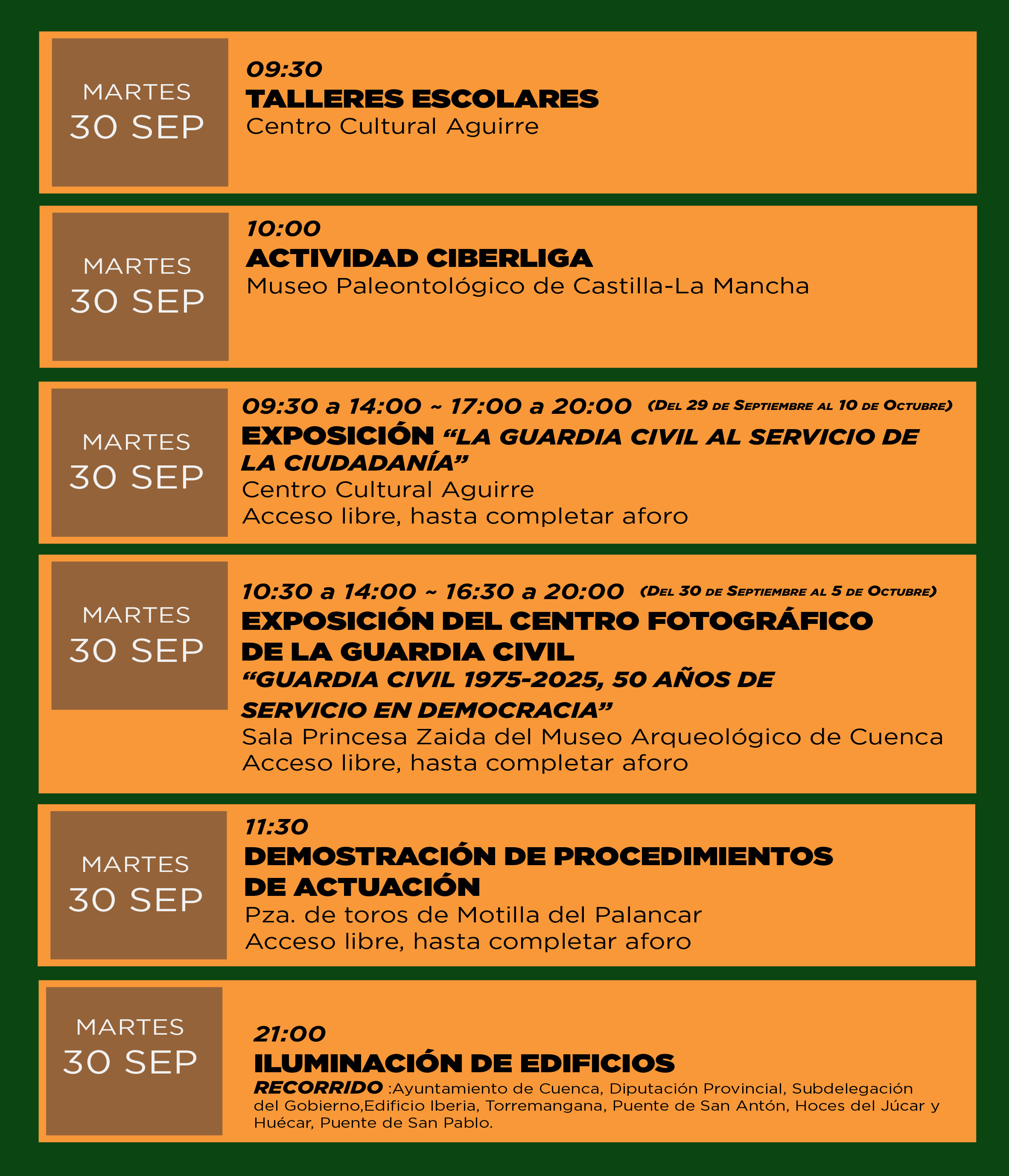 Actos Patrona. 30 de septiembre