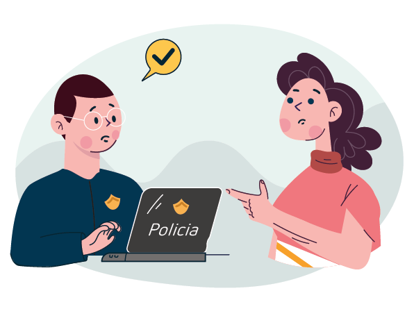 Una persona pone una denuncia ante la policía