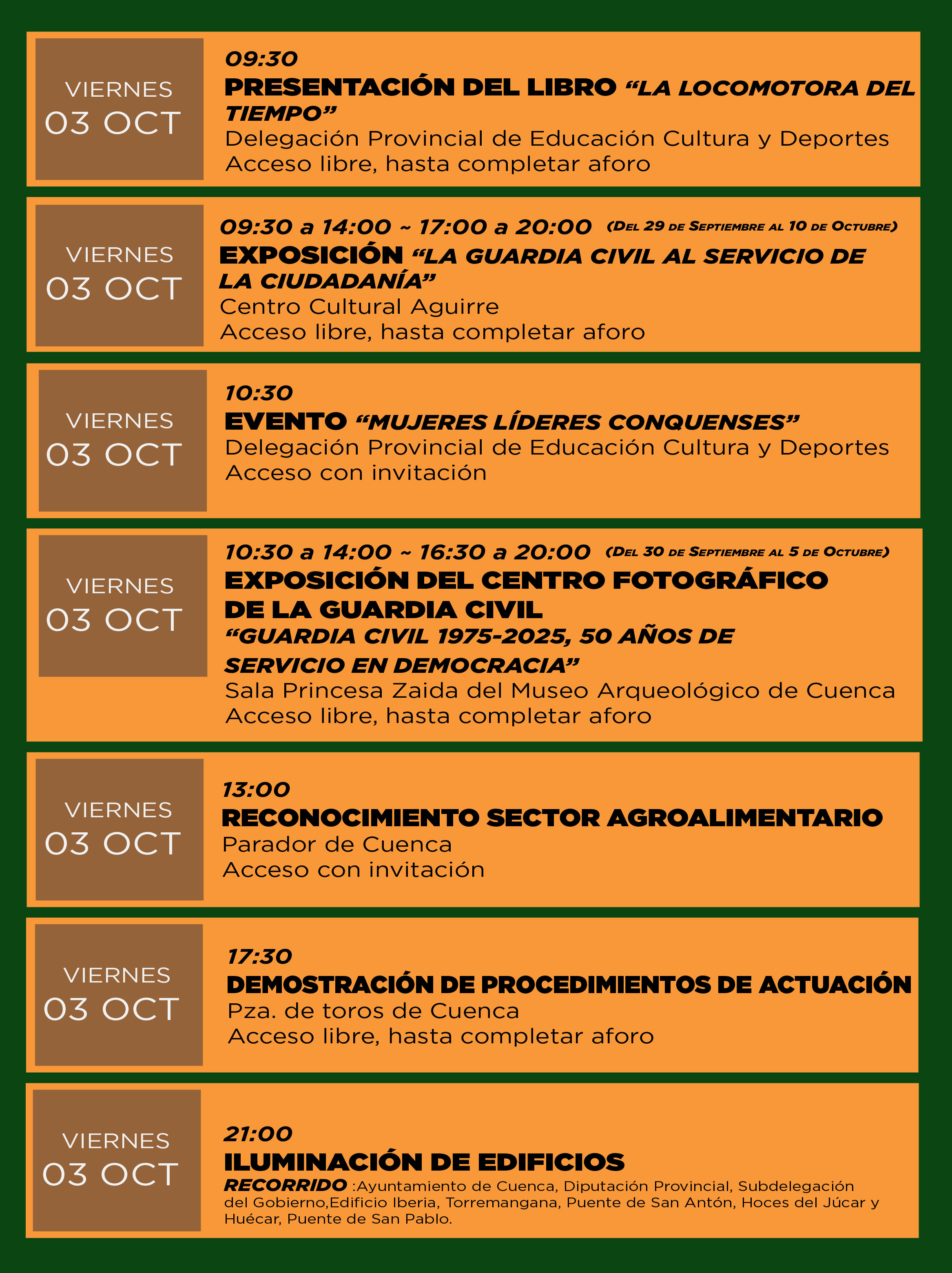 Actos Patrona. 03 de octubre