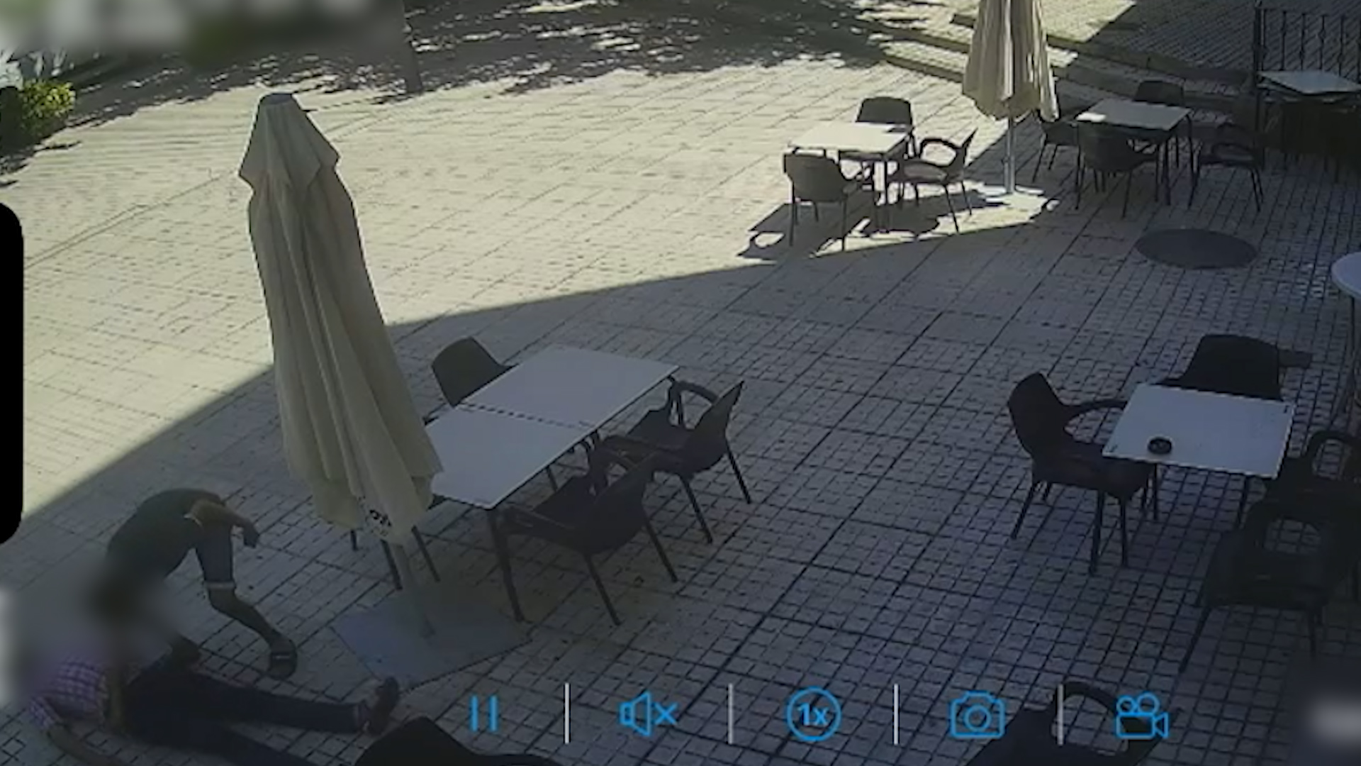 Cámara de seguridad en el momento de la agresión