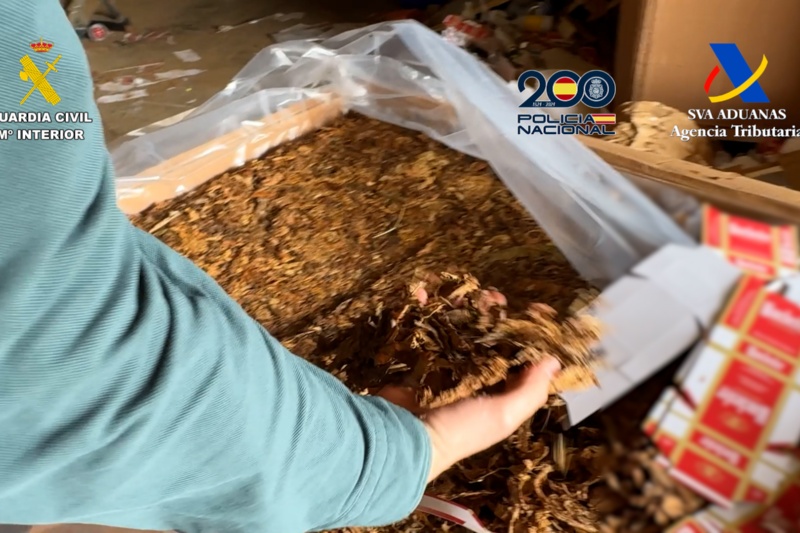 Más de 300.000 cajetillas intervenidas y siete detenidos en una operación contra la fabricación clandestina de tabaco