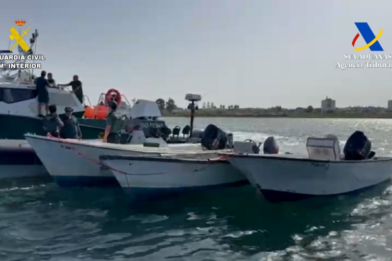 Detenidas 44 personas e incautadas cerca de cinco toneladas de hachís en un operativo desde el Campo de Gibraltar hasta el río Guadiana