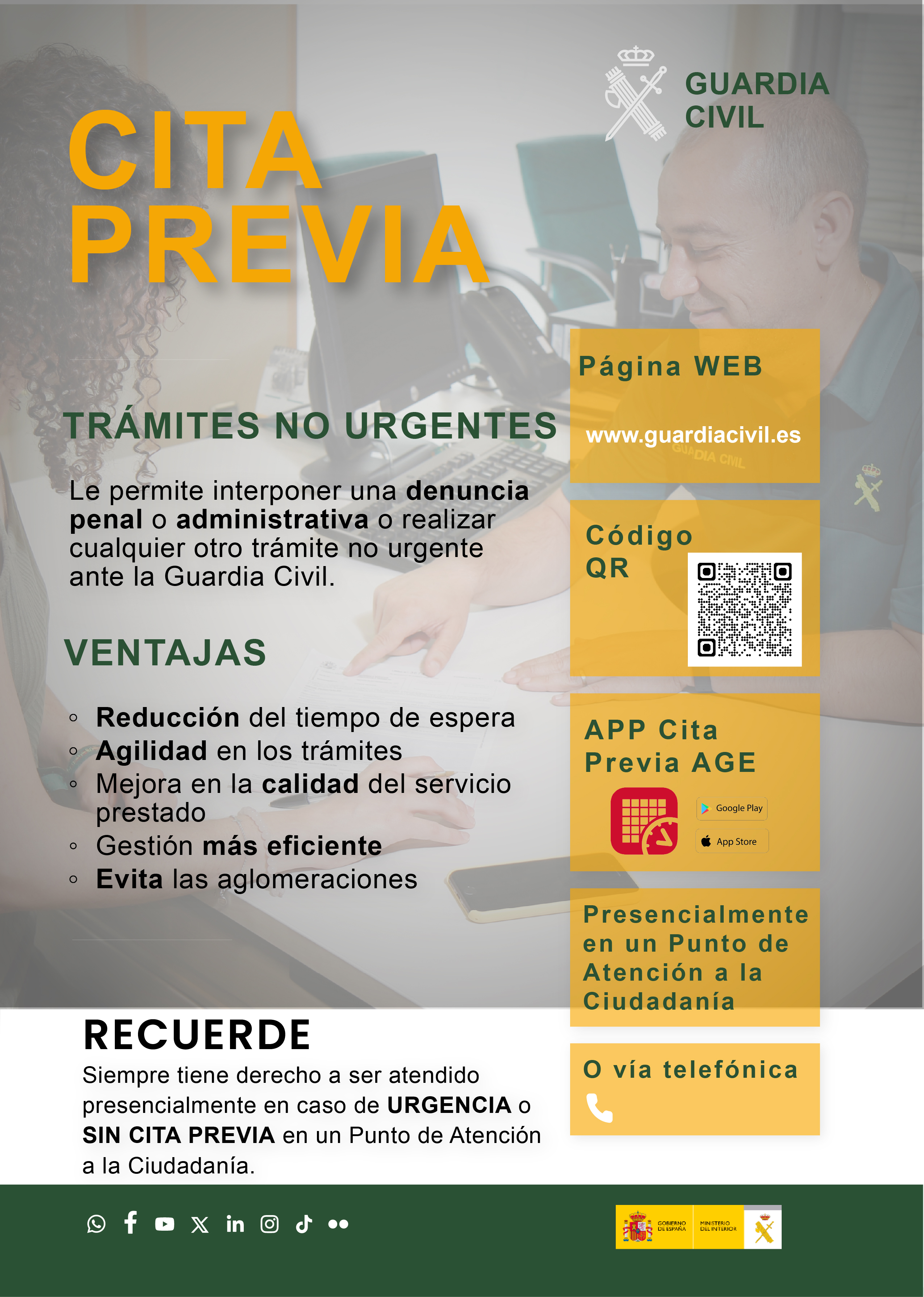 Más de 3000 denuncias recibidas desde la puesta en funcionamiento de la denuncia telemática en la Guardia Civil