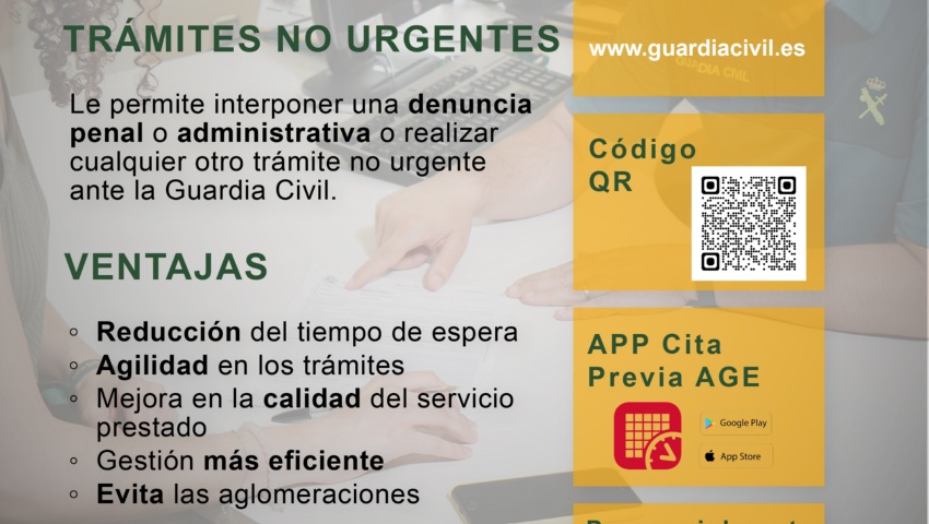 Más de 3000 denuncias recibidas desde la puesta en funcionamiento de la denuncia telemática en la Guardia Civil