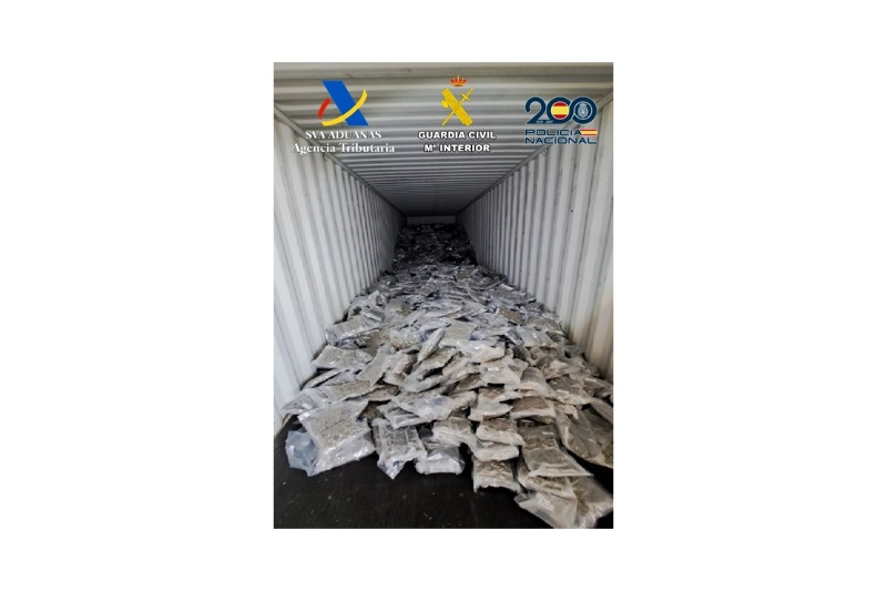 Marihuana Intervenida en el puerto de Valencia procedente de Canadá en un contenedor