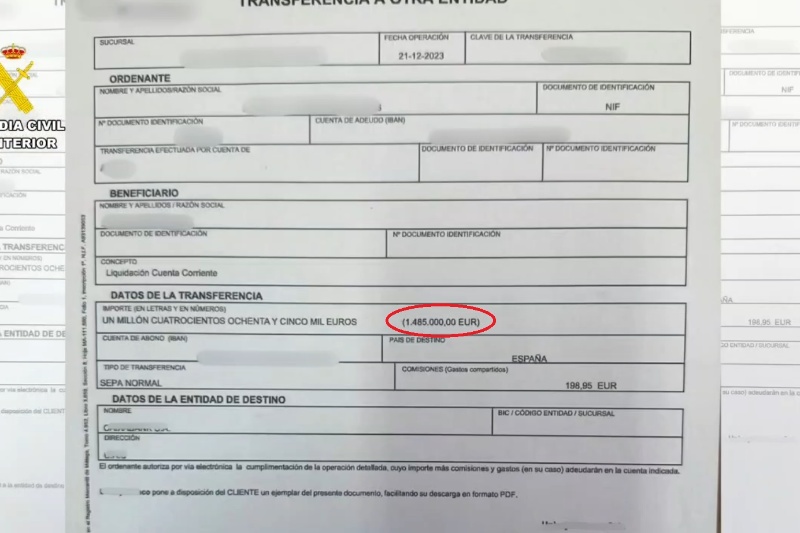 Estafa criptomonedas movimiento bancario