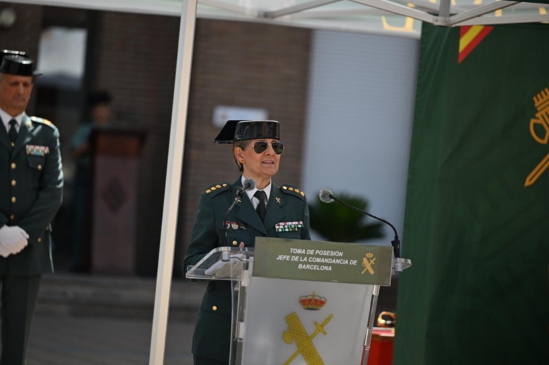 Coronel Cristina Moreno Martínez durante el acto de toma de posesión de la jefa de la Comandancia de Barcelona