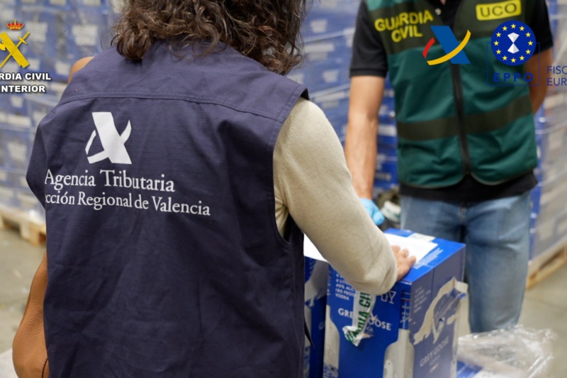 Desarticulada una organización criminal responsable del fraude de cerca de 69 M€ en el sector de las bebidas alcohólicas entre los años 2018 y 2024