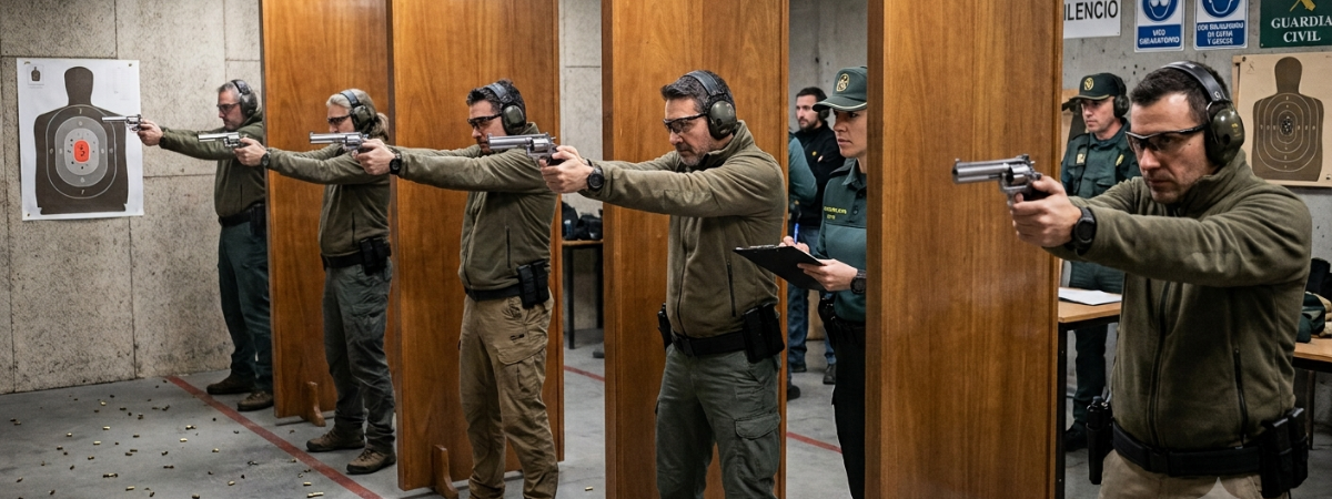 Ejercicio de tiro para la habilitación de Instructor de Tiro de Seguridad Privada