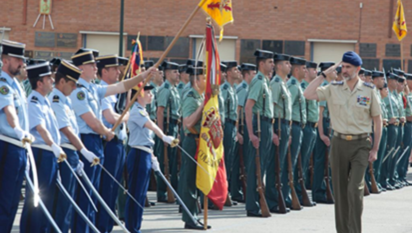 23 de mayo de 2018. Su Majestad el rey Felipe VI visita el Colegio de Guardias Jóvenes y preside las prácticas de los alumnos de la Guardia Civil y de...