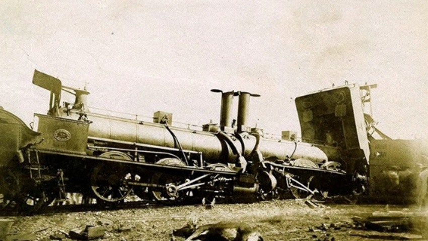 23 de septiembre de 1891. Auxilio en accidente ferroviario tras la colisión frontal de dos trenes en Burgos