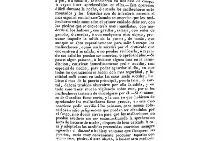 Circular Nº 272, dando instrucciones para la persecución de los malhechores (13 de agosto de 1847). Fuente: Servicio de Estudios Históricos. Guardia Civil.