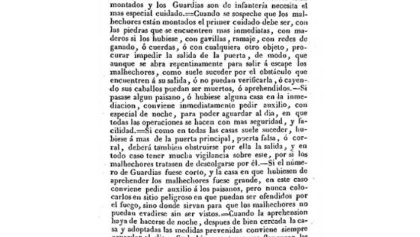 13 de agosto de 1847. Instrucción para la persecución de malhechores