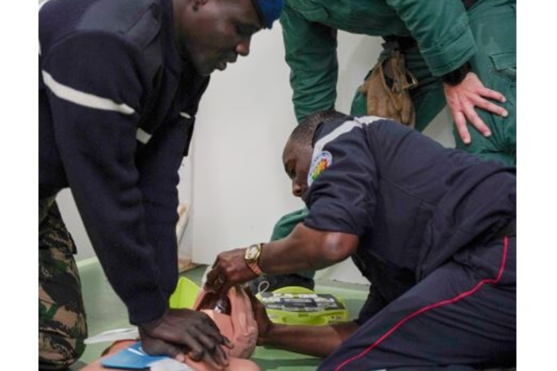 Trabajo de formación en Reanimación Cardiopulmonar (RCP) del Proyecto  GARSI-SAHEL (Logroño, 2017-2023). Fuente: Unidad de Acción Rural. Guardia Civil.