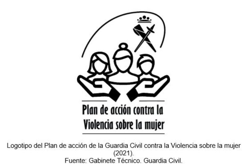Logotipo del Plan de acción de la Guardia Civil contra la Violencia sobre la mujer (2021). Fuente: Gabinete Técnico. Guardia Civil.