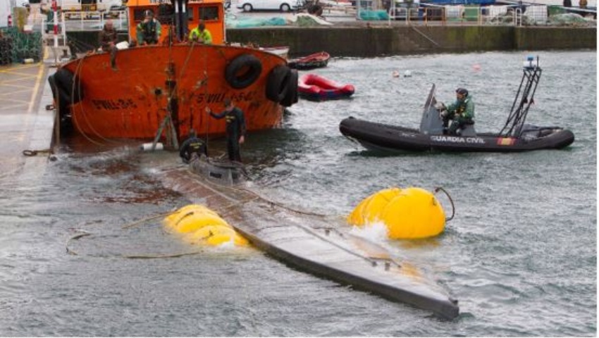 24 de noviembre de 2019. Primera aprehensión de un narcosubmarino en Europa