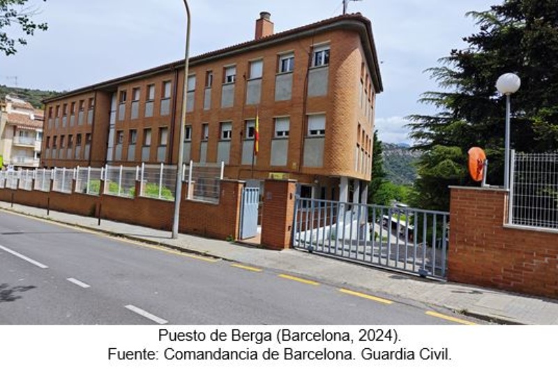 Puesto de Berga (Barcelona, 2024). Fuente: Comandancia de Barcelona. Guardia Civil.
