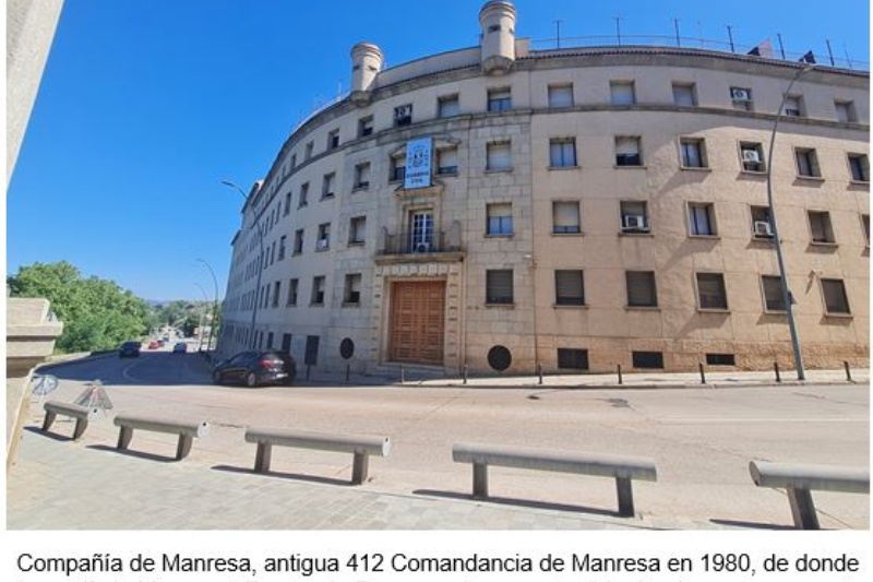Compañía de Manresa, antigua 412 Comandancia de Manresa en 1980, de donde dependía la Línea y el Puesto de Berga en el momento del robo de armas por parte de la banda terrorista ETA en el Cuartel del Ejército de Tierra de Berga (Barcelona, 2024). Fuente: Comandancia de Barcelona. Guardia Civil.