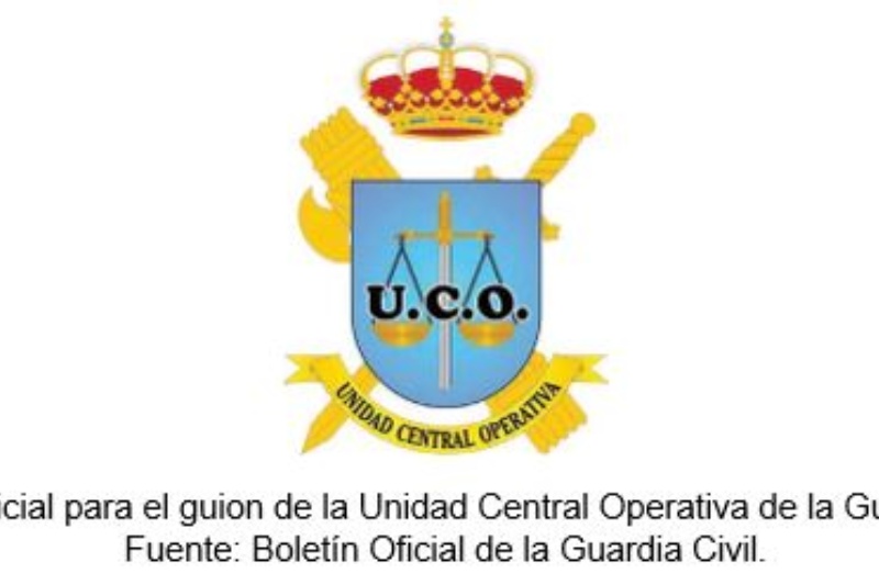 Escudo oficial para el guion de la Unidad Central Operativa de la Guardia Civil. Fuente: Boletín Oficial de la Guardia Civil.