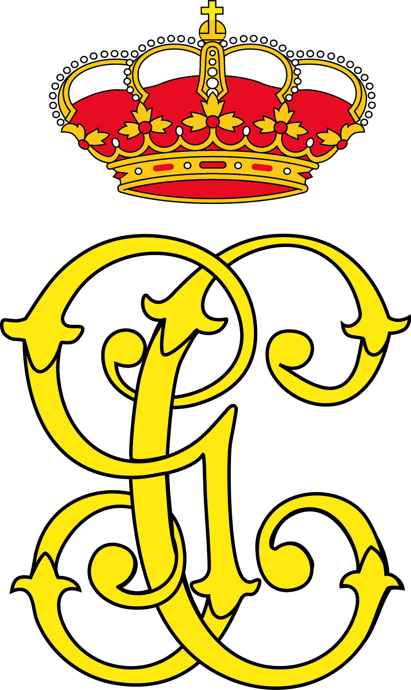 Emblema de la Guardia Civil con la letra G y la letra C, con una corona real.