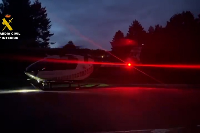 La Guardia Civil realiza el primer rescate aéreo de noche con gafas de visión nocturna