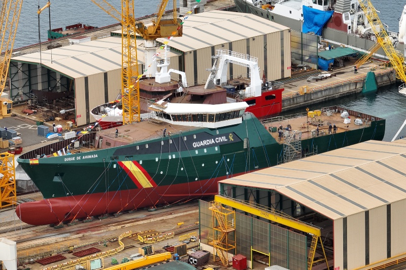 Botadura del nuevo buque oceánico Duque de Ahumada de la Guardia Civil
