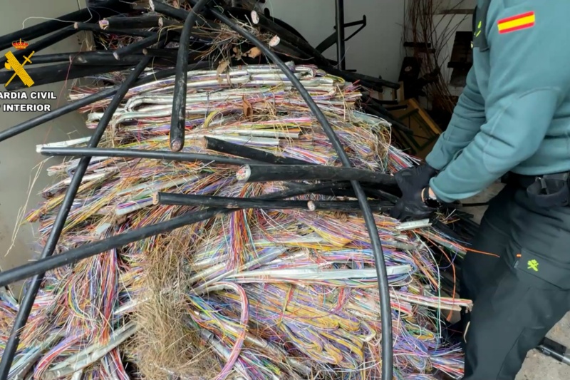 La Guardia Civil investiga a dos personas por el robo de más de 2,6 toneladas de cobre en infraestructuras de Navarra