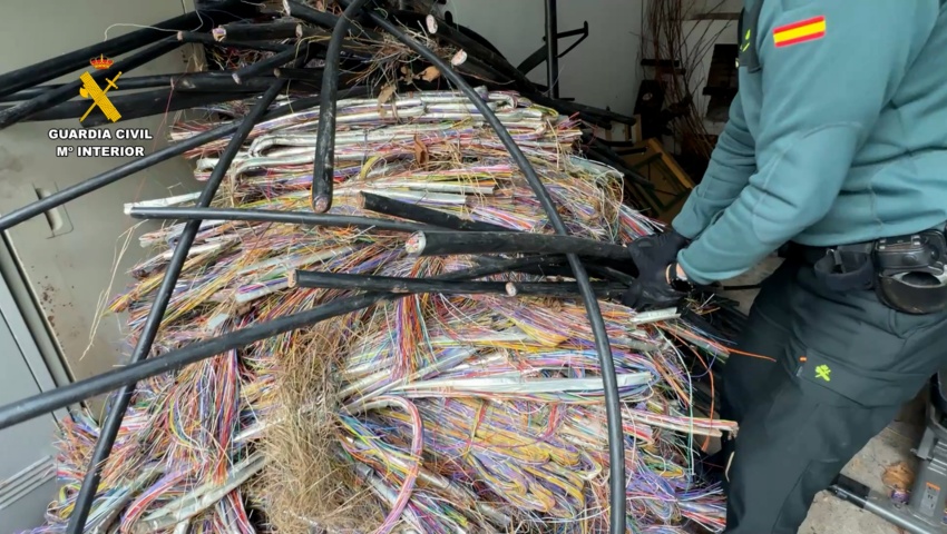 La Guardia Civil investiga a dos personas por el robo de más de 2,6 toneladas de cobre en infraestructuras de Navarra