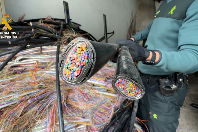 La Guardia Civil investiga a dos personas por el robo de más de 2,6 toneladas de cobre en infraestructuras de Navarra
