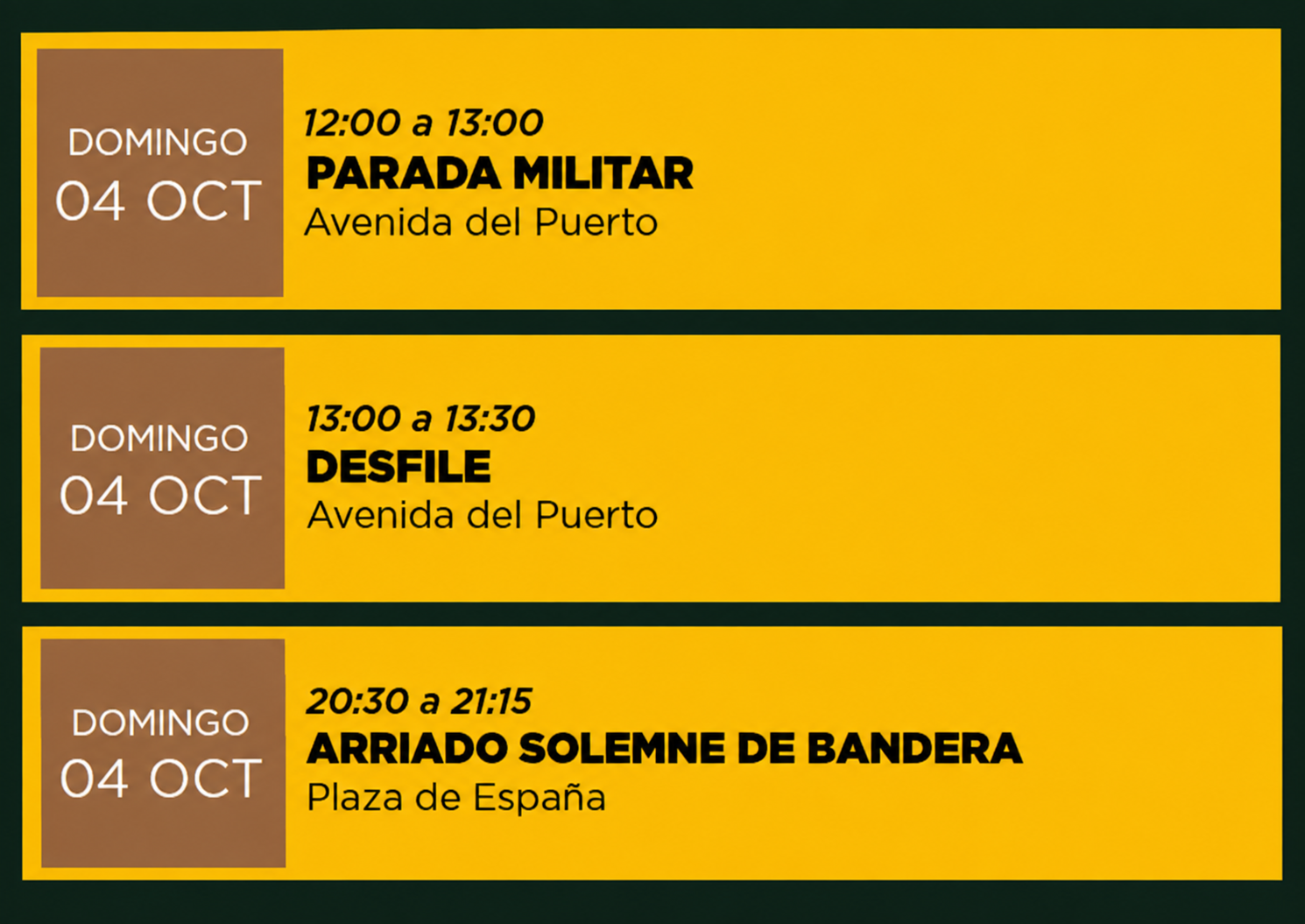 Actividades del día 4 de octubre de 2026