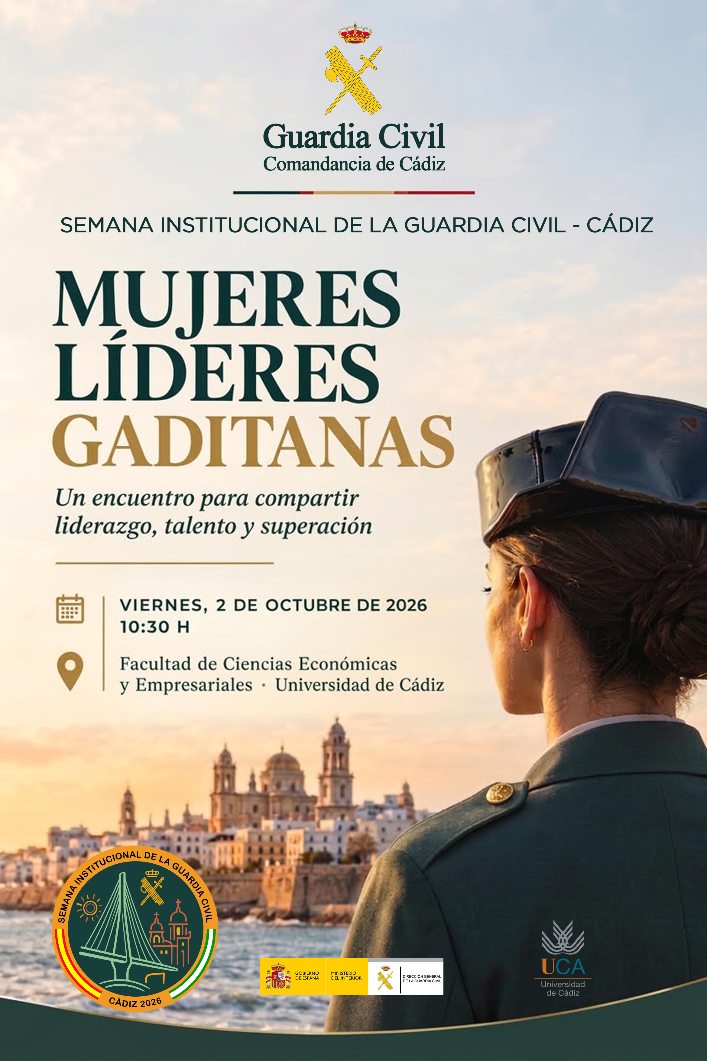 Cartel promocional del evento "Mujeres líderes gaditanas" Cartel promocional del evento