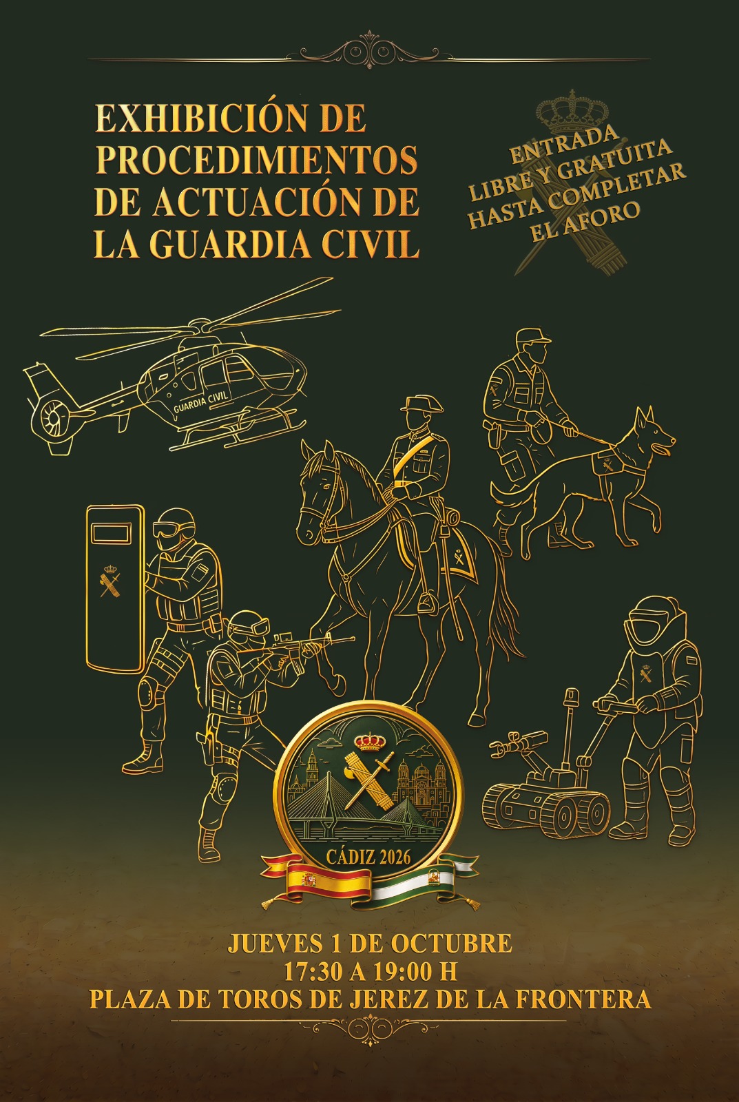 Cartel promocional exhibición de procedimientos de actuación de la Guardia Civil Cartel promocional exhibición de procedimientos de actuación de la Guardia Civil