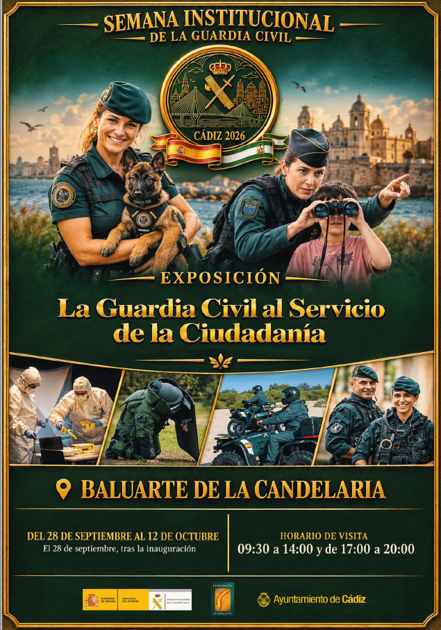 Cartel de la Exposición al Servicio de la Ciudadanía en Cádiz Cartel de la Exposición al Servicio de la Ciudadanía en Cádiz