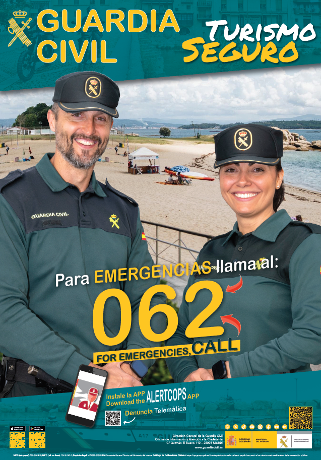 Portada de la Guía de Turismo Seguro de la Guardia Civil en varios idiomas